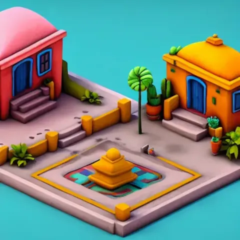 Tiny Isometric Mexican Village