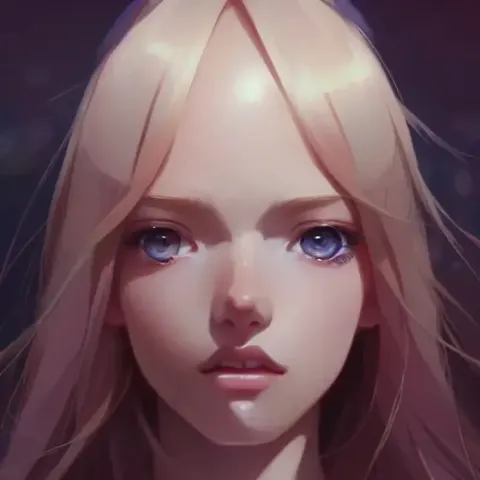 Blonde Anime Girl With Red Eyes