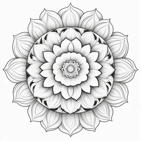 Floral Mandala Coloring Page