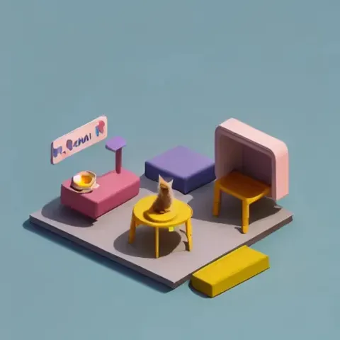Tiny Isometric Cat Cafe