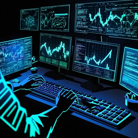 Anime Hacker Typing At Night