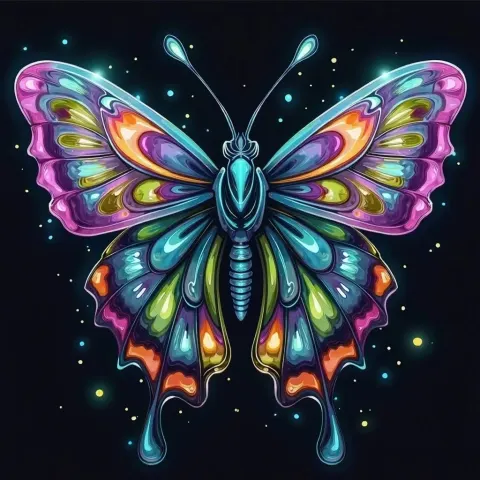 Neon Butterfly Illustration