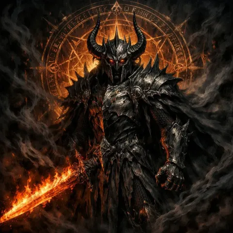 Dark Lord With Blazing Sword