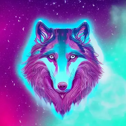 Hologram Wolf In Space