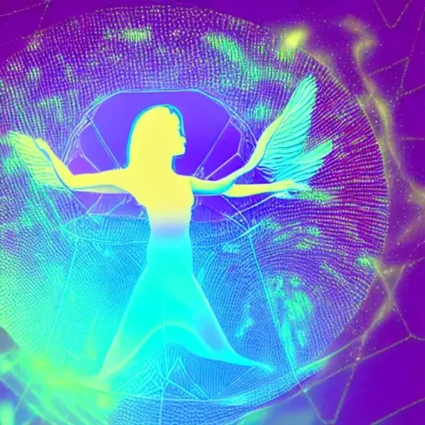 Hologram Angel In Space