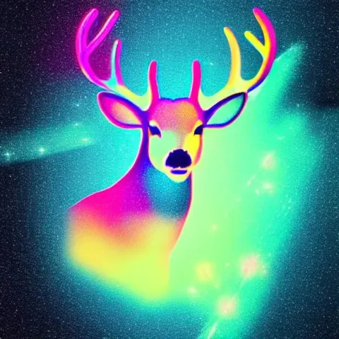 Hologram Deer In Space