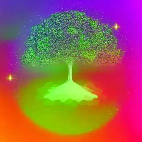 Hologram Tree In Space