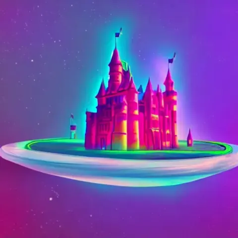 Hologram Castle In Space