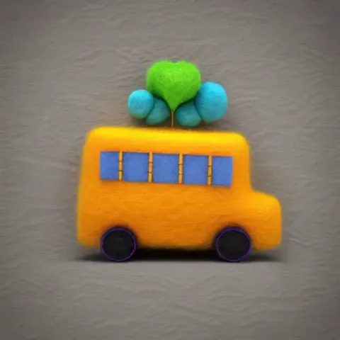 Felt Fiber School Bus