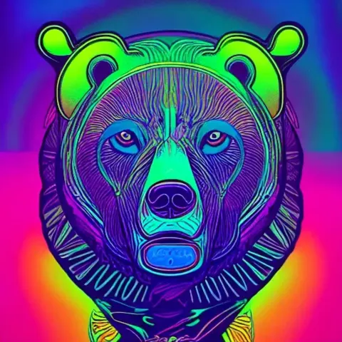 Psychedelic Bear Illustration