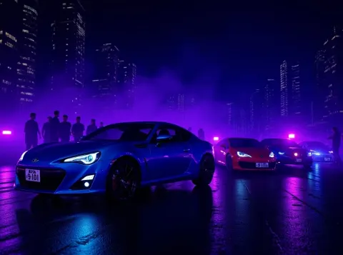 Street Racing Under Neon Lights