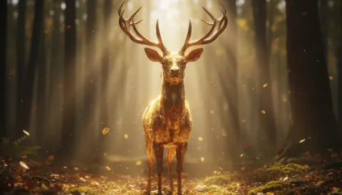 Golden Deer In A Sunbeam