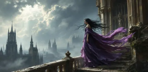 Wind Goddess On Gothic Terrace