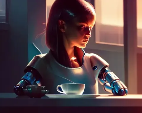Android Girl In A Coffee Shop