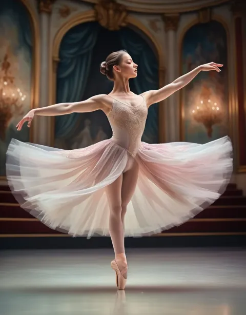 Ballet Solo In A Grand Theater
