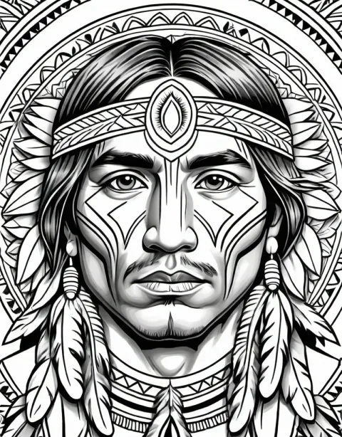 Native American Mandala Coloring Page