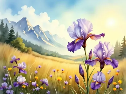 Radiant Violet Flower In A Meadow