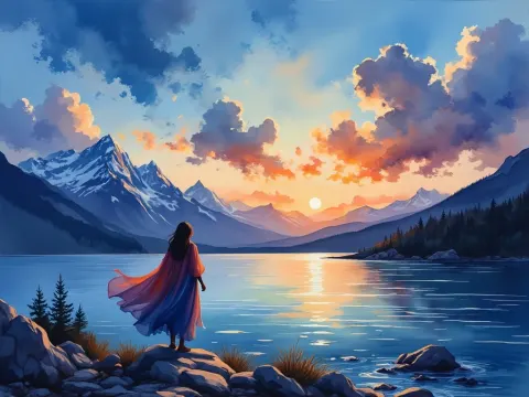 Mountain Range At Twilight