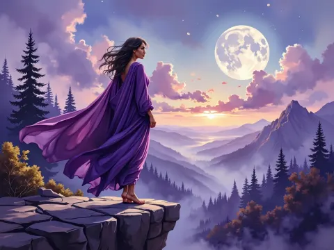 Comic Heroine In Radiant Purple
