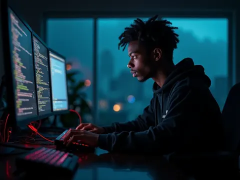 Analyst In A Surveillance Room