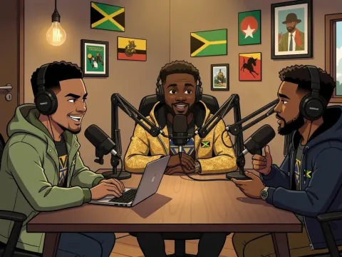 Cartoon Podcast Studio Set