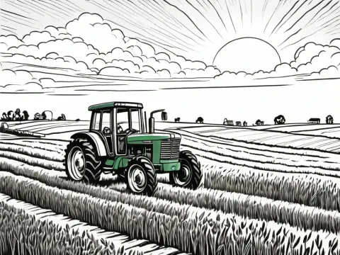 Tractor In A Farmers Field