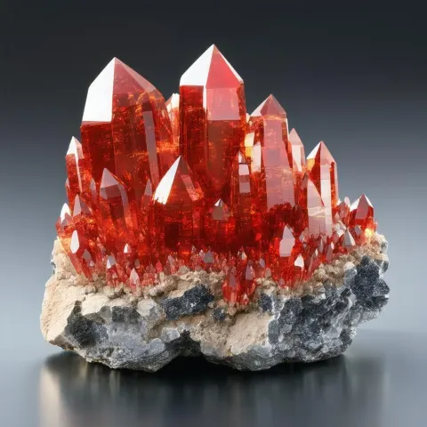 Crimson Crystal Ore in Golden Cinematic Light