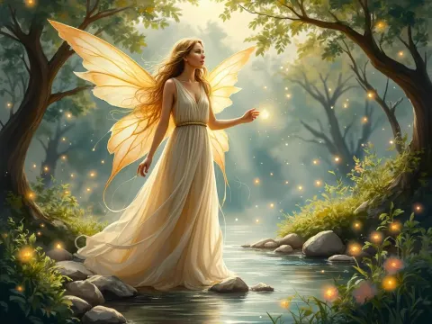 Fairy Goddess In Enchanted Forest