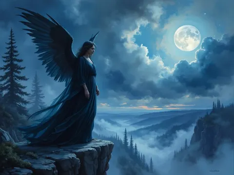 Dark Angel On A Jagged Cliff