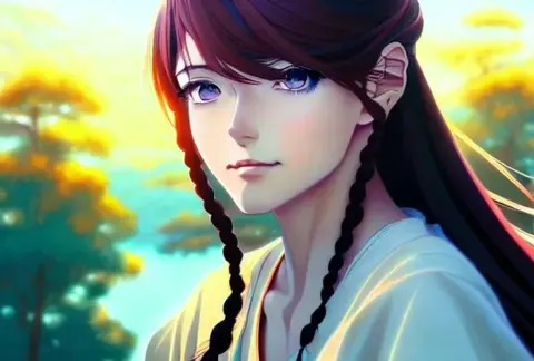 Anime Woman With Braided Hair