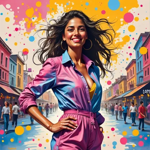 Pop Art Woman In The City