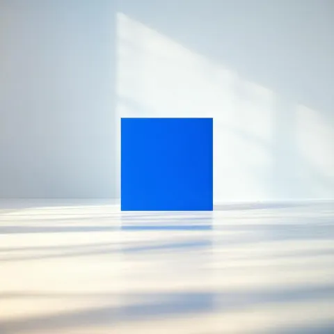 Crisp Blue Square in Golden Hour Light
