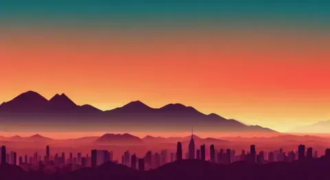 Mountains And Distant Skyline