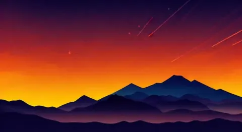 Mountains Under Shooting Stars