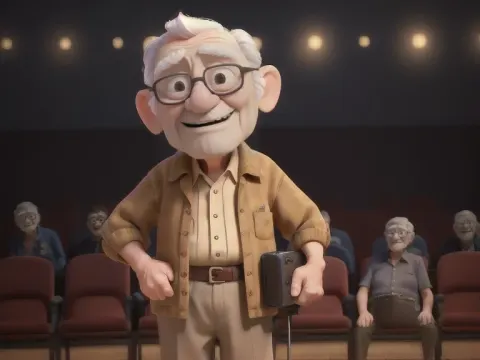 Elderly Man Singing To An Audience