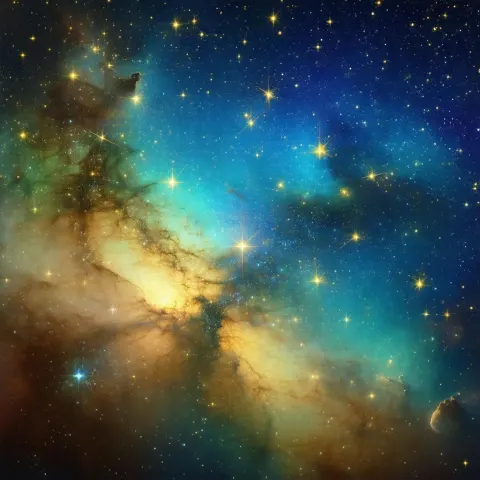Orion Constellation in Luminous Swirling Color