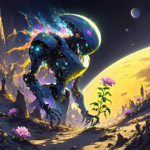 Corrupted Sentinel Picks a Flower Gently