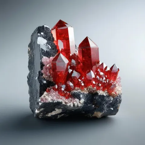 Red Crystal Ore on Subtle Grey Gradient