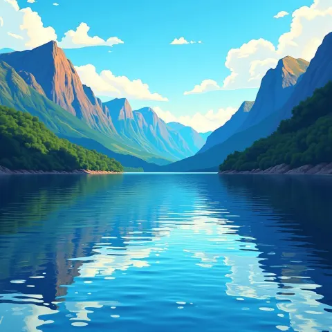 Celestial Skies Mirrored in Serene Blue Waters