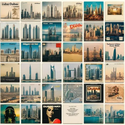 Studio Album Covers Meet Dubai Skyline
