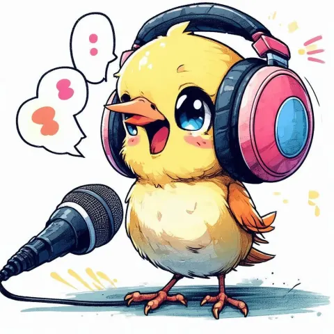 Manga Bird Broadcasting From a Futuristic Studio