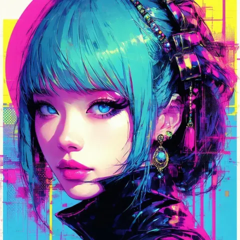 Lofi Misa Amane in Vibrant Pixels