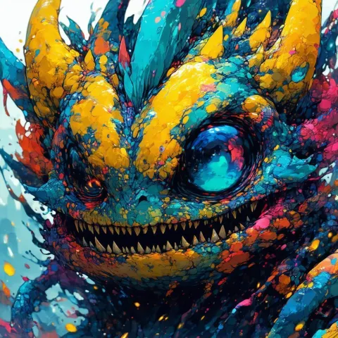 Anime Monster Design With Intricate Patterns