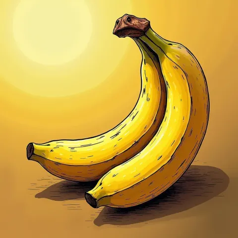 Manga Banana in Fine Golden Hour Linework