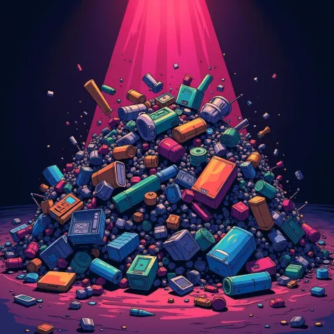 Chaotic Neon Heap of Discarded Treasures