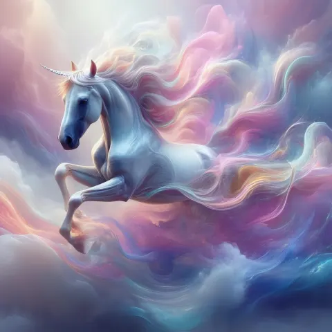 Pastel Horse Drifting Through a Surreal Vortex
