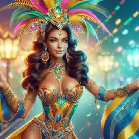 Brazilian Woman in Carnival Costume
