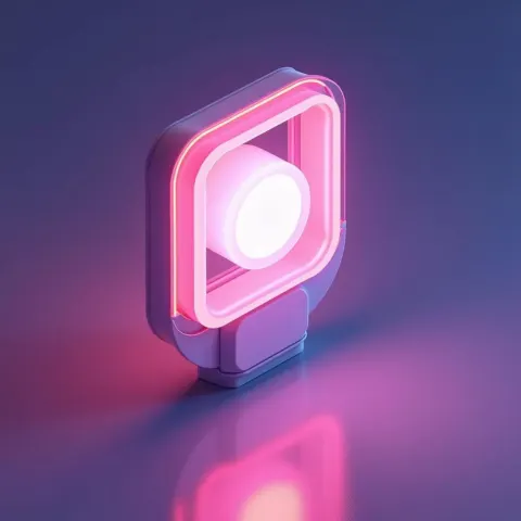 Isometric Neon Cutaway of an LED Light