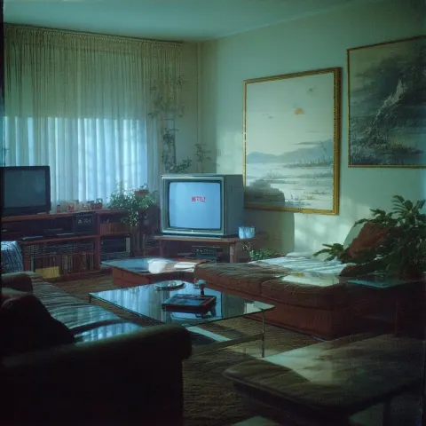 Netflix on a 1984 CRT in Ink Wash