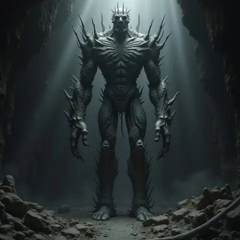 Ominous Floating Steel Giant in Claymation
